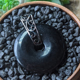 Obsidian Donut Pendant~JOBDONP1