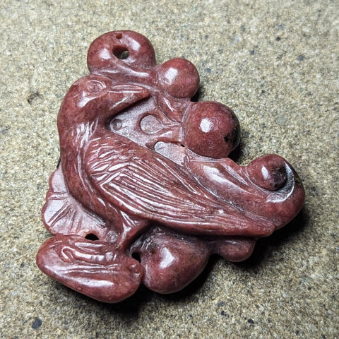 Rhodonite Double Sided "Birdie" Carving~CRCRV027