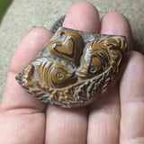 Tiger Eye "Kissy Fishy" Carving~CRCRV140