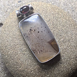 Montana Agate & Garnet Pendant~JSSMAG12