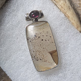 Montana Agate & Garnet Pendant~JSSMAG12