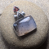 Montana Agate & Garnet Pendant~JSSMAG13