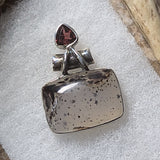 Montana Agate & Garnet Pendant~JSSMAG13