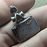 Montana Agate & Garnet Pendant~JSSMAG13