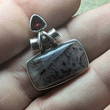 Montana Agate & Garnet Pendant~JSSMAG14