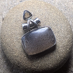 Montana Agate & Smoky Quartz Pendant~JSSMAG15