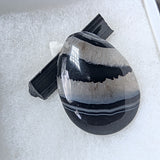 Black Onyx & Quartz Cabochon~JCABBOQ1