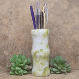 Serpentine in White Jade Bamboo Style Vase~CRSWJVS1