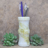 Serpentine in White Jade Bamboo Style Vase~CRSWJVS3