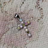 Faceted Mixed Tourmaline Cross Pendant~JMTSSP02