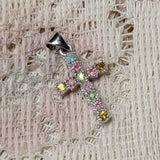 Faceted Mixed Tourmaline Cross Pendant~JMTSSP06