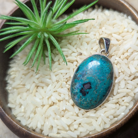 Hematite in Malachite & Chrysocolla Pendant~JSSHMCP1