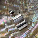 Intarsia Black Onyx & Abalone Pendant~JSSBONAB