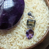 Prasiolite & Amethyst Pendant~JSSPRAS2