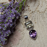Prasiolite & Amethyst Pendant~JSSPRAS2
