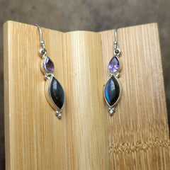 Labradorite & Amethyst Earrings~JSSLABAM