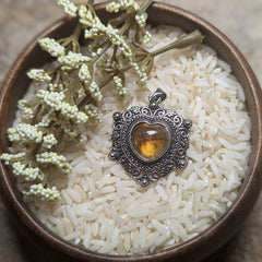 Citrine Heart PendantPendant~JCITSSP2