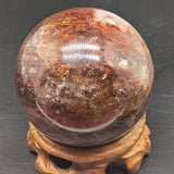 Red Hematoid & Moonstone Sphere~(RARE)~CRRHQMS1