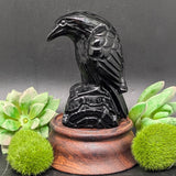 Black Obsidian Raven Carving~CRORAVEN