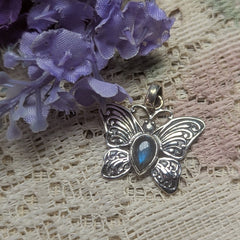 Labradorite Butterfly Pendant~JSSLABBF