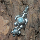 Larimar Sea Turtle Pendant~JSSLARST