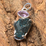 Dioptase & Amethyst Pendant~JDIOPP01