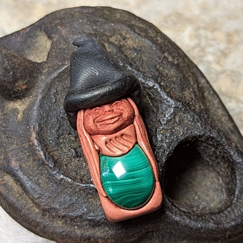 Malachite Clay Witch Pendant~JCMWITCH