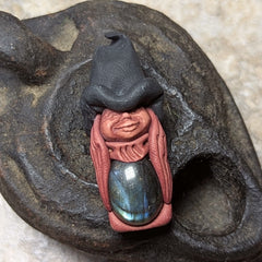Labradorite Clay Witch Pendant~JLCWITCH