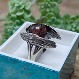Lodolite Quartz Angel Wings Ring~JSSLQRNG