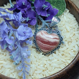Rhodochrosite Heart Pendant~JSSRHOH3