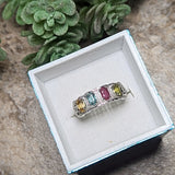 Faceted Mixed Tourmaline Ring~JSTMTR01