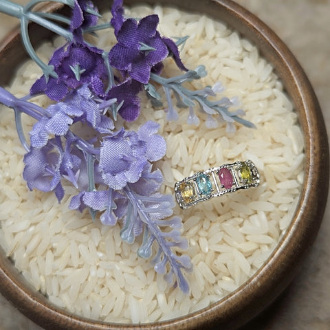 Faceted Mixed Tourmaline Ring~JSTMTR01