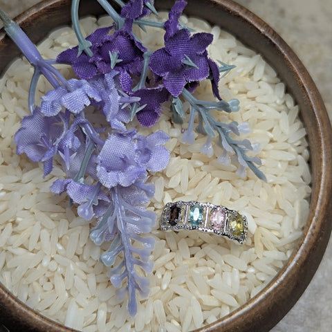 Faceted Mixed Tourmaline Ring~JSTMTR02