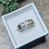 Faceted Mixed Tourmaline Ring~JSTMTR02