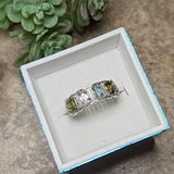 Faceted Mixed Tourmaline Ring~JSTMTR03