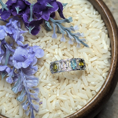 Faceted Mixed Tourmaline Ring~JSTMTR03