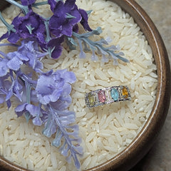 Faceted Mixed Tourmaline Ring~JSTMTR04