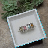 Faceted Mixed Tourmaline Ring~JSTMTR04