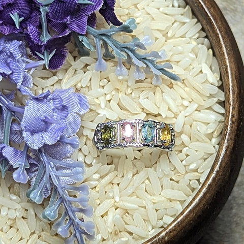 Faceted Mixed Tourmaline Ring~JSTMTR05