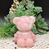 Pink Opal Teddy Bear Carving~CRPOTDBR
