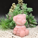 Pink Opal Teddy Bear Carving~CRPOTDBR