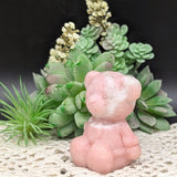 Pink Opal Teddy Bear Carving~CRPOTDBR