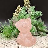Rose Quartz Teddy Bear Carving~CRRQTDBR
