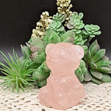 Rose Quartz Teddy Bear Carving~CRRQTDBR