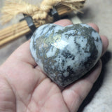 Pyrite in Quartz Heart~CRPYRQH1