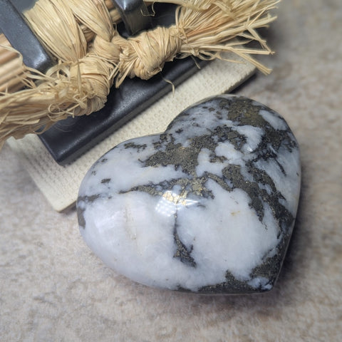Pyrite in Quartz Heart~CRPYRQH1