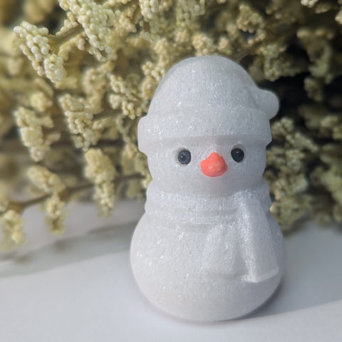 White Jade Snowman Carving~ CRWJSNOW
