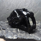 Saber Tooth Tiger Obsidian Carving~CROSSTTC