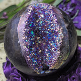 Titanium Amethyst Geode Sphere~CRTAGS02