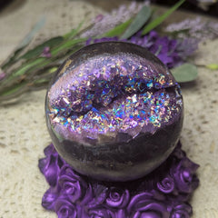 Titanium Amethyst Geode Sphere~CRTAGS03
